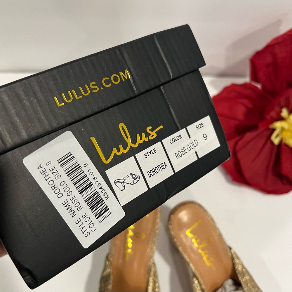 Lulus Dorthea Rose Gold Knotted High Block Heel Sandals - New In Box - Reemoly - Picture 3 of 12